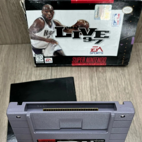 1996 NBA Live 97 Video Games Nintendo SNES w/ Box - Tested - Picture 8 of 8